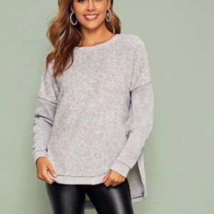 Gray Terrycloth Pullover